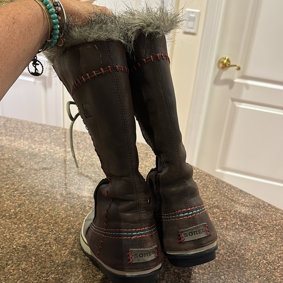 SOREL CATE THE GREAT LADIES BROWN GRAY WINTER SKI SNOW BOOTS-6M-1927-059 - Picture 14 of 14